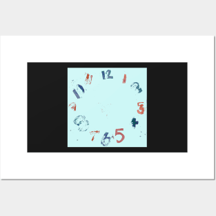 Clock with Numbers, watercolor Posters and Art